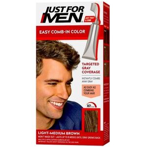 Just For Men- Easy Comb-In Color- 2 Boxes-Light Medium Brown